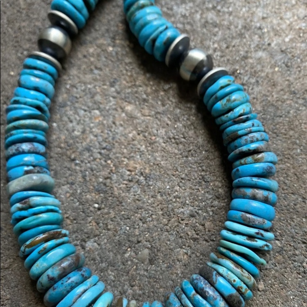 Sterlingsilver Graduatedblue Turquoisebeadnecklace - image 5